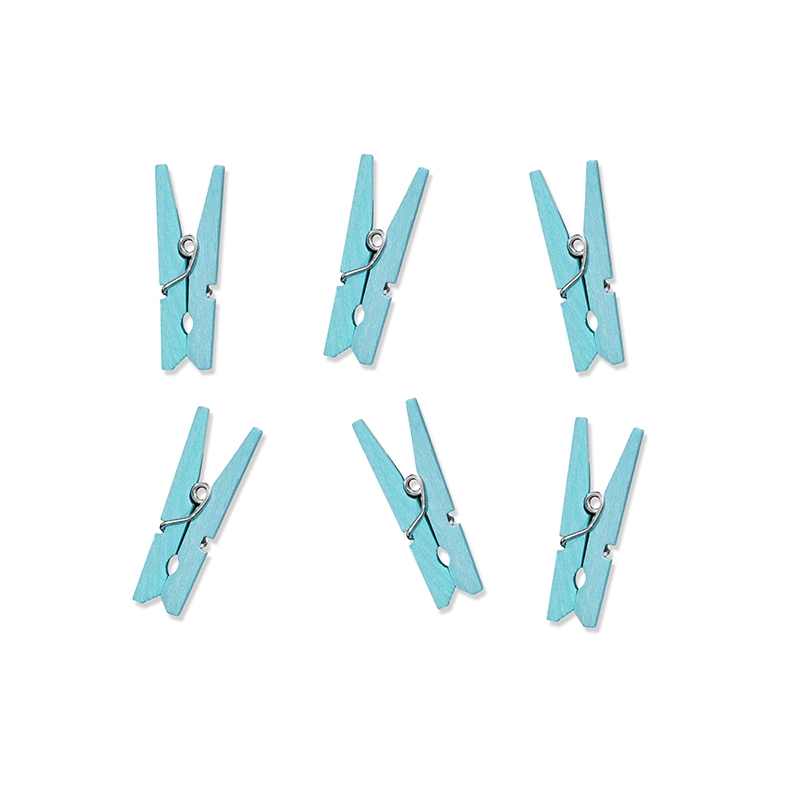 Mini Pinces bleues en bois x 20