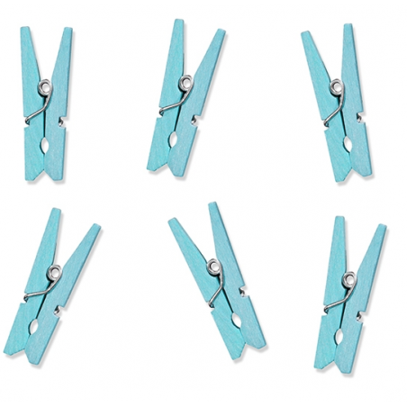 Mini Pinces bleues en bois x 20 Mini Pinces bleues en bois x 20
