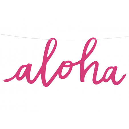 Banderole géante Aloha En Papier Rose Fushia Déco de Salle
