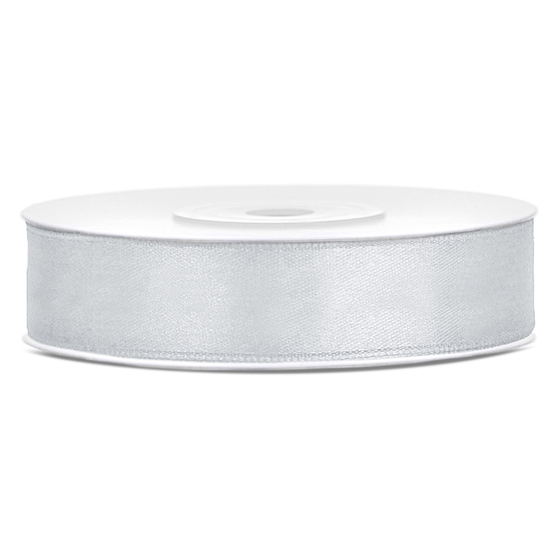 Ruban Satin 6mm Argent 25 mètres en rouleau