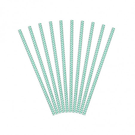 Pailles Rétro Chevron Zig Zag Vert Clair Blanc Pailles Rétro Chevron Zig Zag Vert Clair Blanc