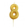 Bougie Chiffre 8 Glittler Doré Huit Anniversaire Bougie Chiffre 8 Glittler Doré Huit Anniversaire