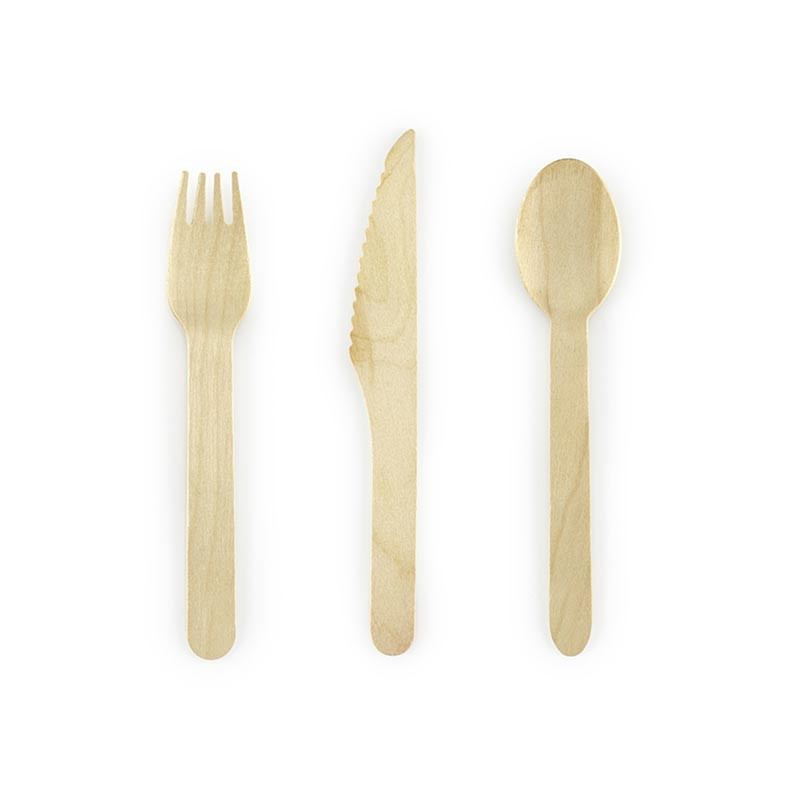 18 Couverts en Bois Carnaval