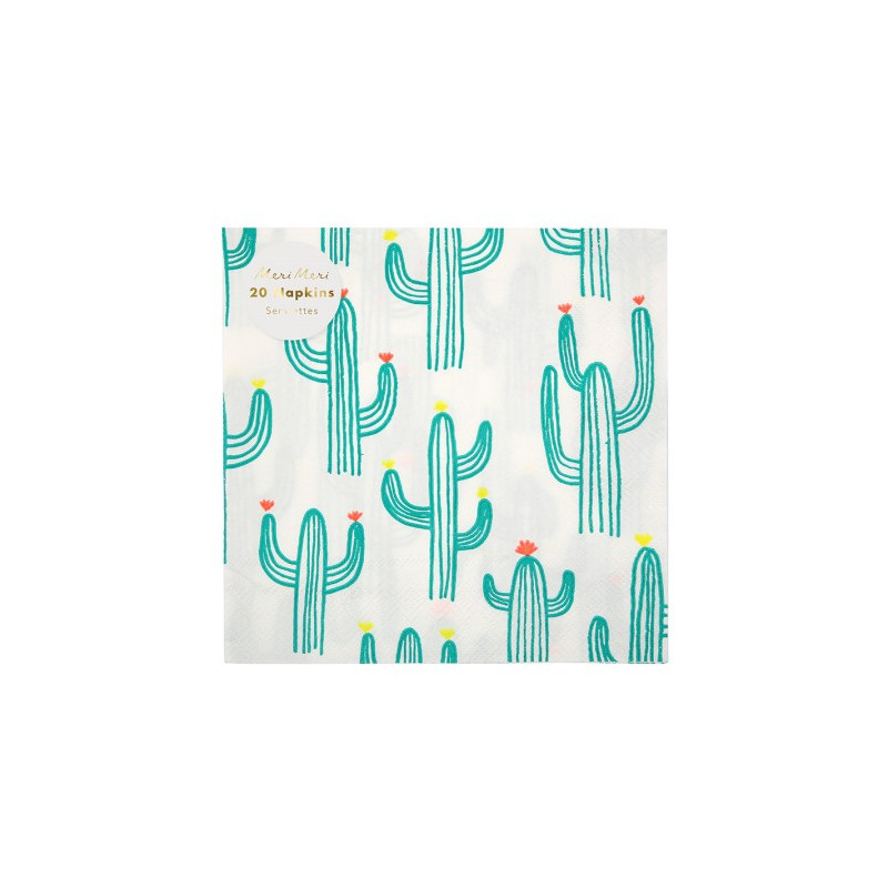 20 Grandes Serviettes Cactus Party Anniversaire et Fête
