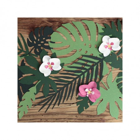 6 Décorations Feuilles Jungle En Papier Vert Foncé Décorations 6 Décorations Feuilles Jungle En Papier Vert Foncé Décorations