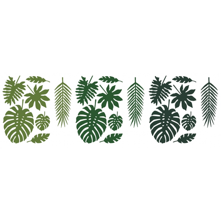 6 Décorations Feuilles Jungle En Papier Vert Foncé Décorations 6 Décorations Feuilles Jungle En Papier Vert Foncé Décorations