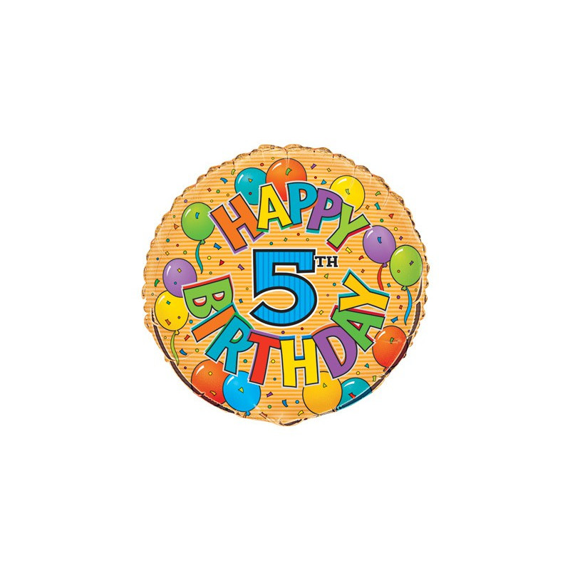 Ballon Cinq ans Anniversaire Happy 5th Birthday