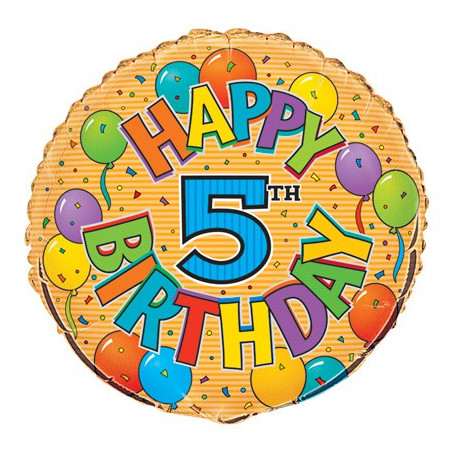 Ballon Cinq ans Anniversaire Happy 5th Birthday