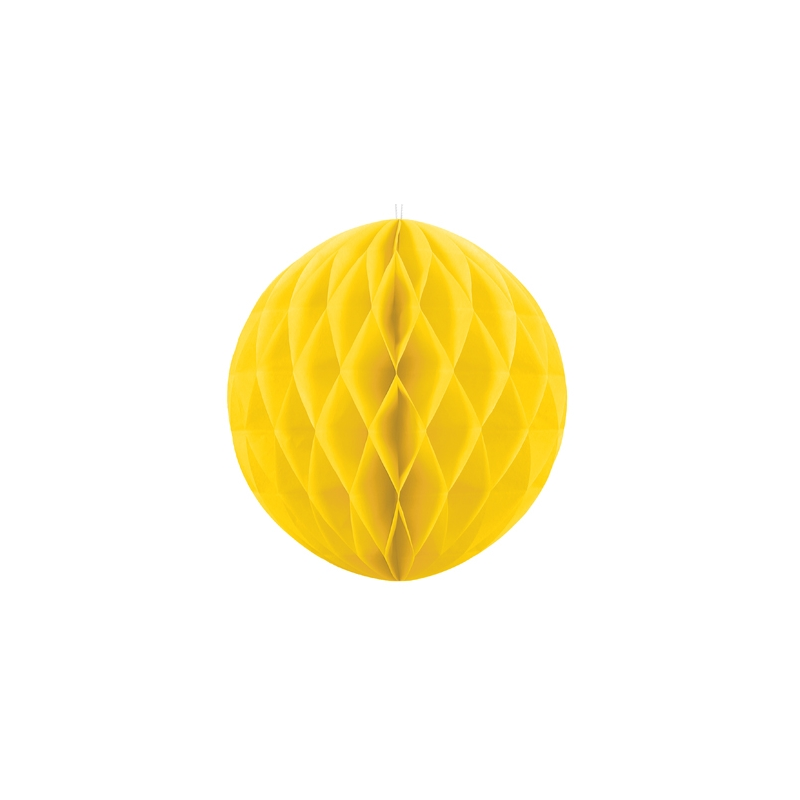 Boule Alvéolée Papier Alvéolé Jaune 20cm à l'unité