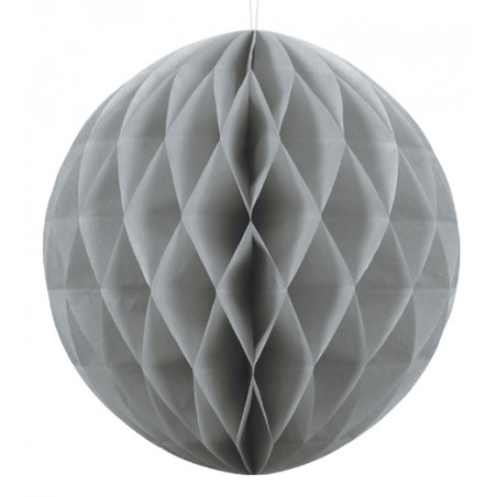 Boule Alvéolée Papier Gris 20,32 cm à l'unité