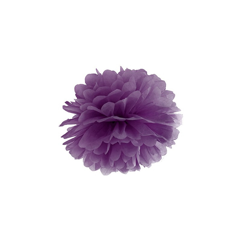 Pompon Papier de Soie 25cm Violet Décoration de Fête