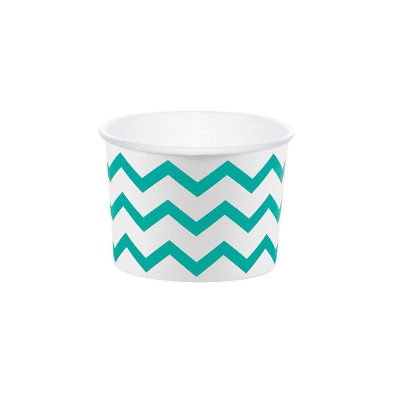 Petits Pots Chevron Vert Emeraude / Menthe et Blanc