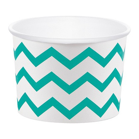 Petits Pots Chevron Vert Emeraude / Menthe et Blanc