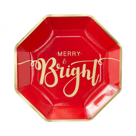 Grandes Assiettes Merry & Bright - rouge et doré