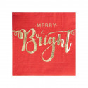 20 grandes serviettes Merry & Bright - rouge et doré