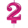 Bougie Chiffre Rose Pailleté Rose 2 Deux