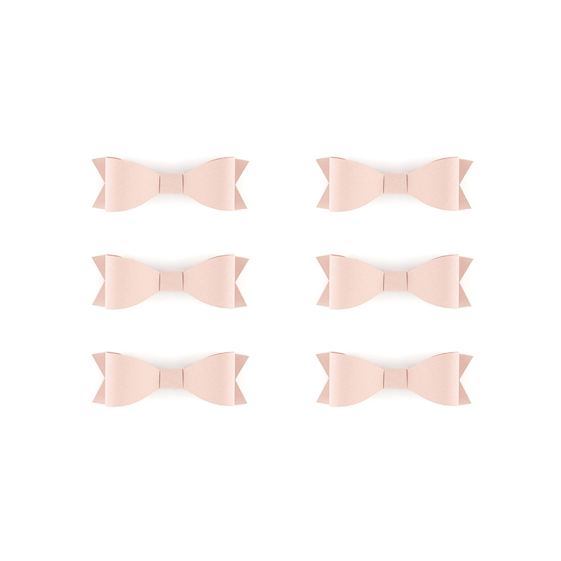 6 Petits Noeuds Rose Vintage en Papier Décoration de Fête