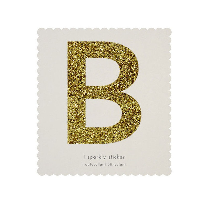 G lettre sticker alphabet autocollant meri meri or doré glitter
