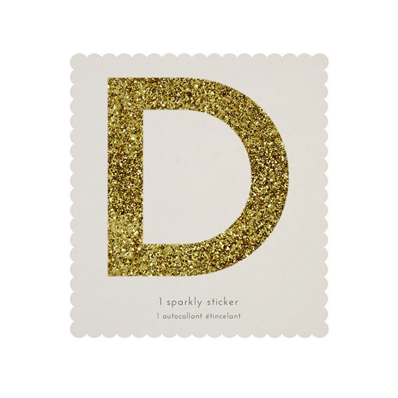 Lettre Glitter D Alphabet Adhésif Glitter Doré