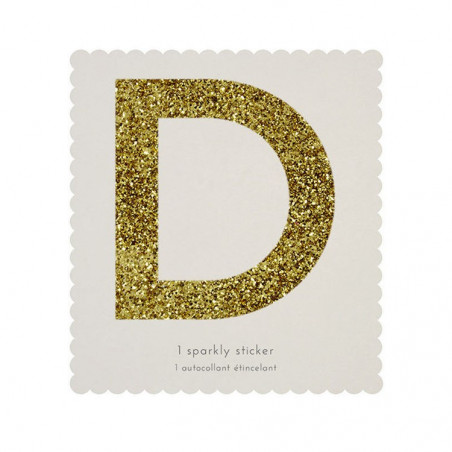Lettre Glitter D Alphabet Adhésif Glitter Doré