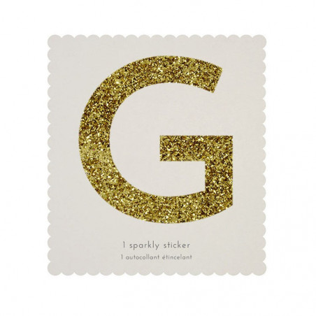 Lettre Glitter G Alphabet Adhésif Glitter Doré