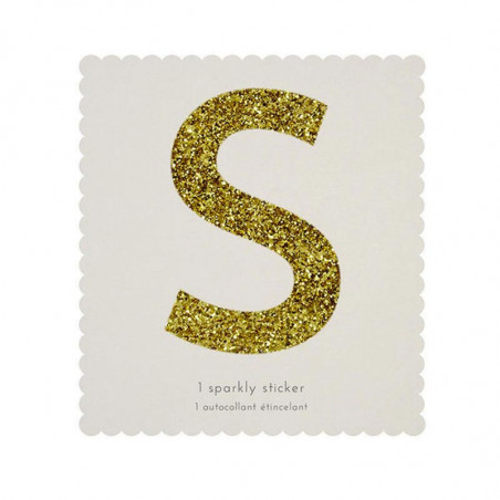 Lettre Glitter S Alphabet Adhésif Glitter Doré