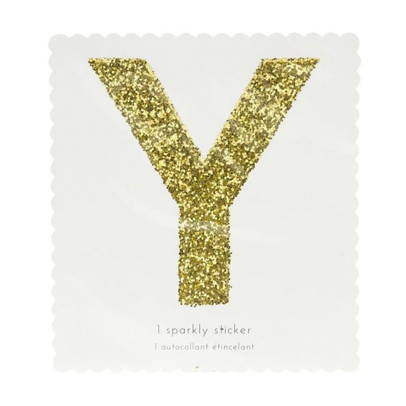 Lettre Glitter Y Alphabet Adhésif Glitter Doré
