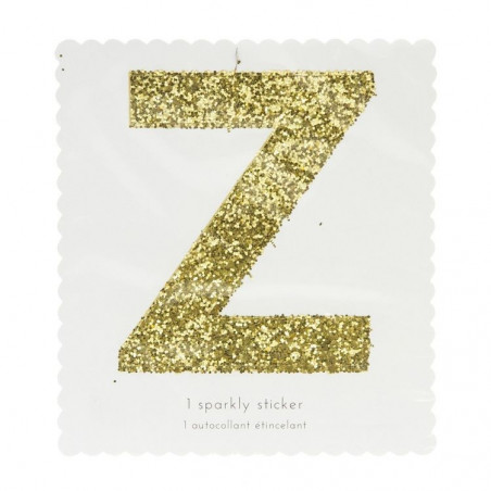 Lettre Glitter Z Alphabet Adhésif Glitter Doré