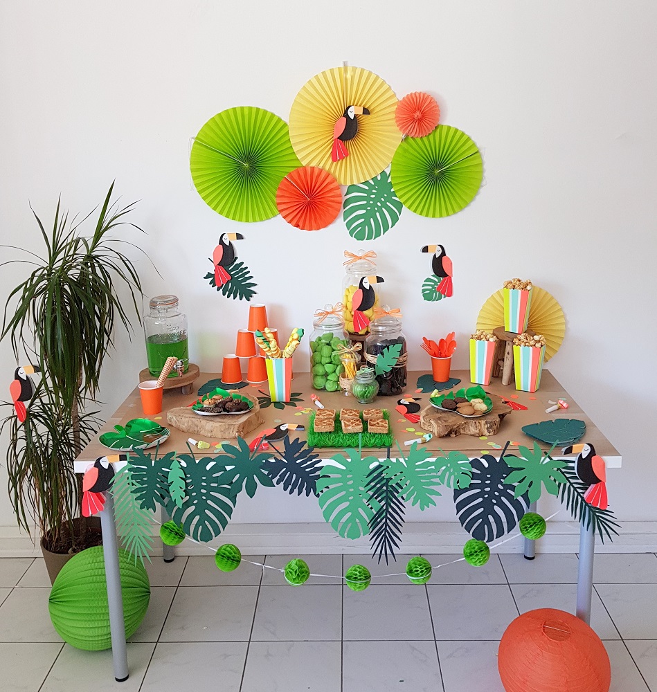 Anniversaire Fete Theme Toucan Tropical Exotique