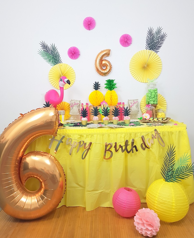 anniversaire ananas tropical pour les 6 ans d'emma