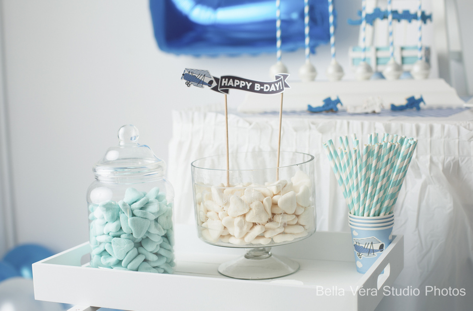 Anniversaire Theme Avion Aviateur Et Nuages Pour Un Bebe Garcon