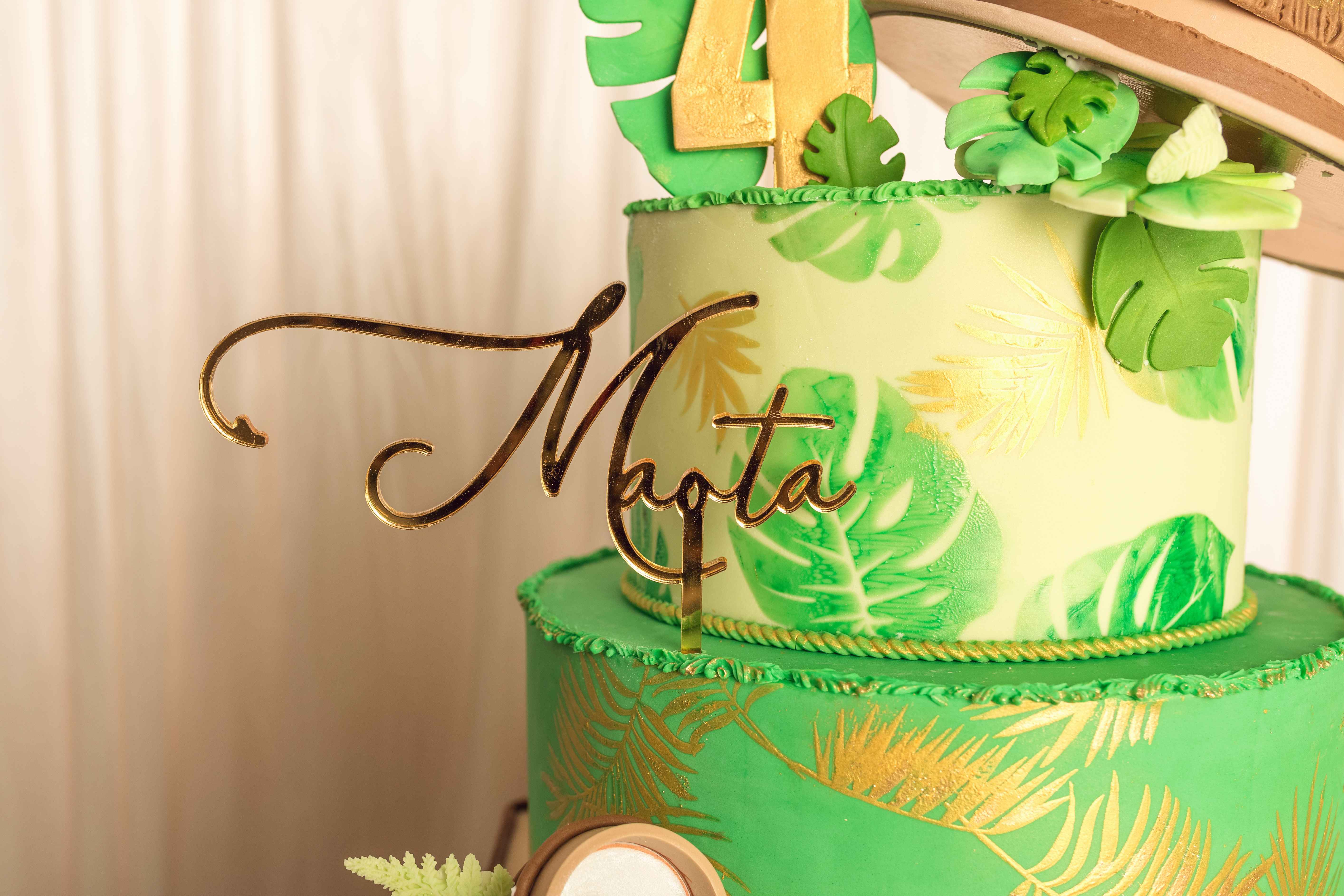 anniversaire thème jungle safari 4 ans vert doré chic sweet tablez