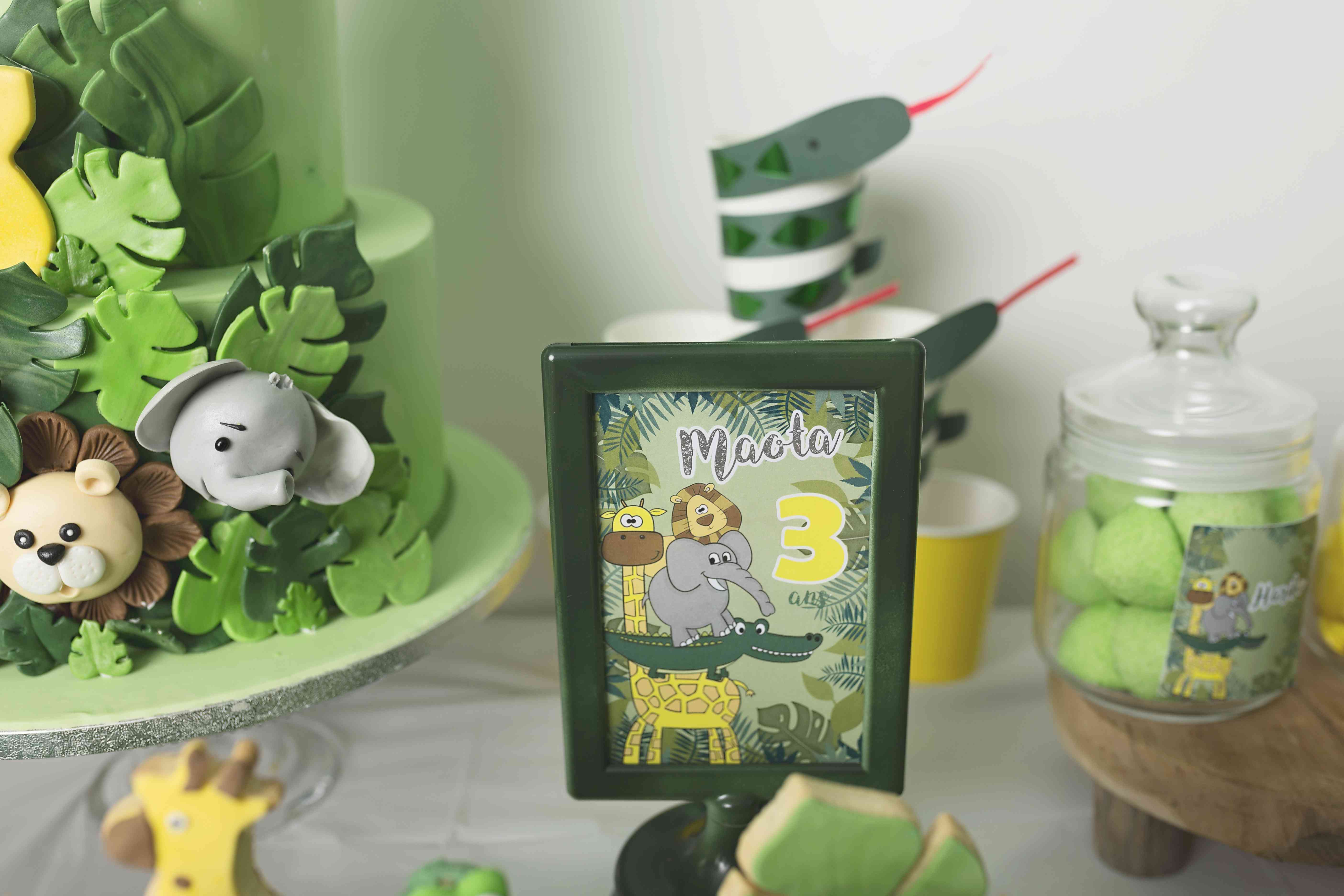 Anniversaire Theme Jungle Vert Jaune Et Argent Mybbshowershop Anniversaire Theme Jungle Vert Jaune Et Argent Mybbshowershop