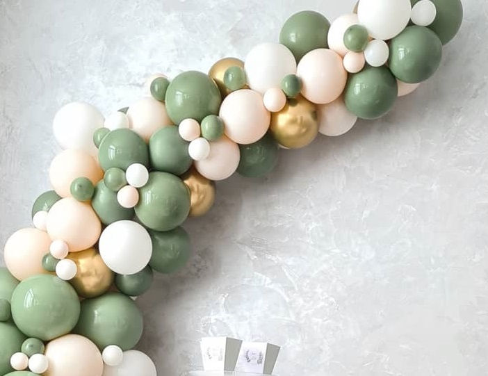 50 BALLONS LATEX BIO 30CM VERT OLIVE