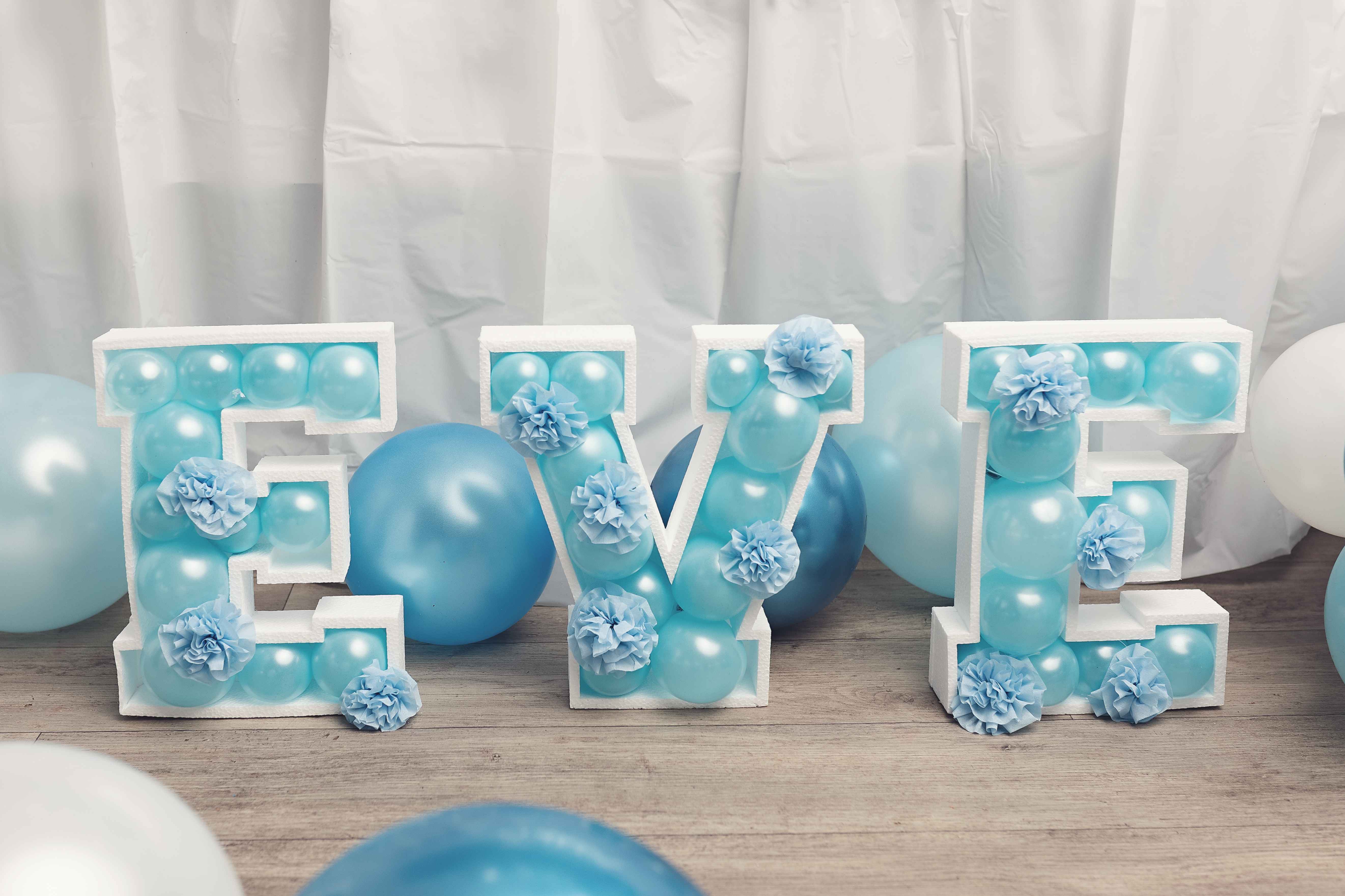 Decoration Anniversaire Licorne Bleu Argent Pour Eve