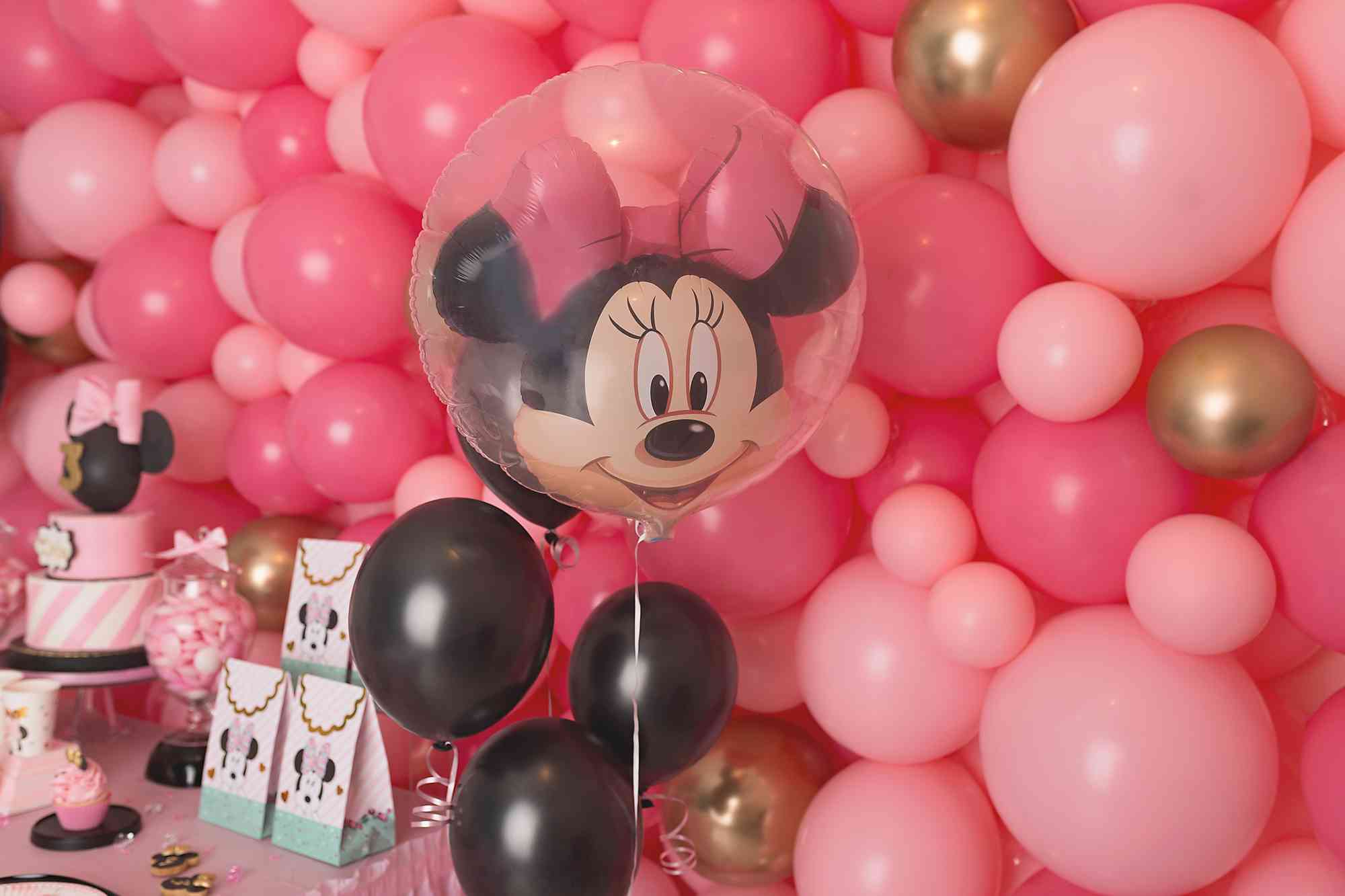 Anniversaires Minnie Fête Décoration, Minnie Ballon Décorations  Anniversaire 3 Ans Décorations de Fête D'anniversaire sur Thème de Minnie  Fournitures