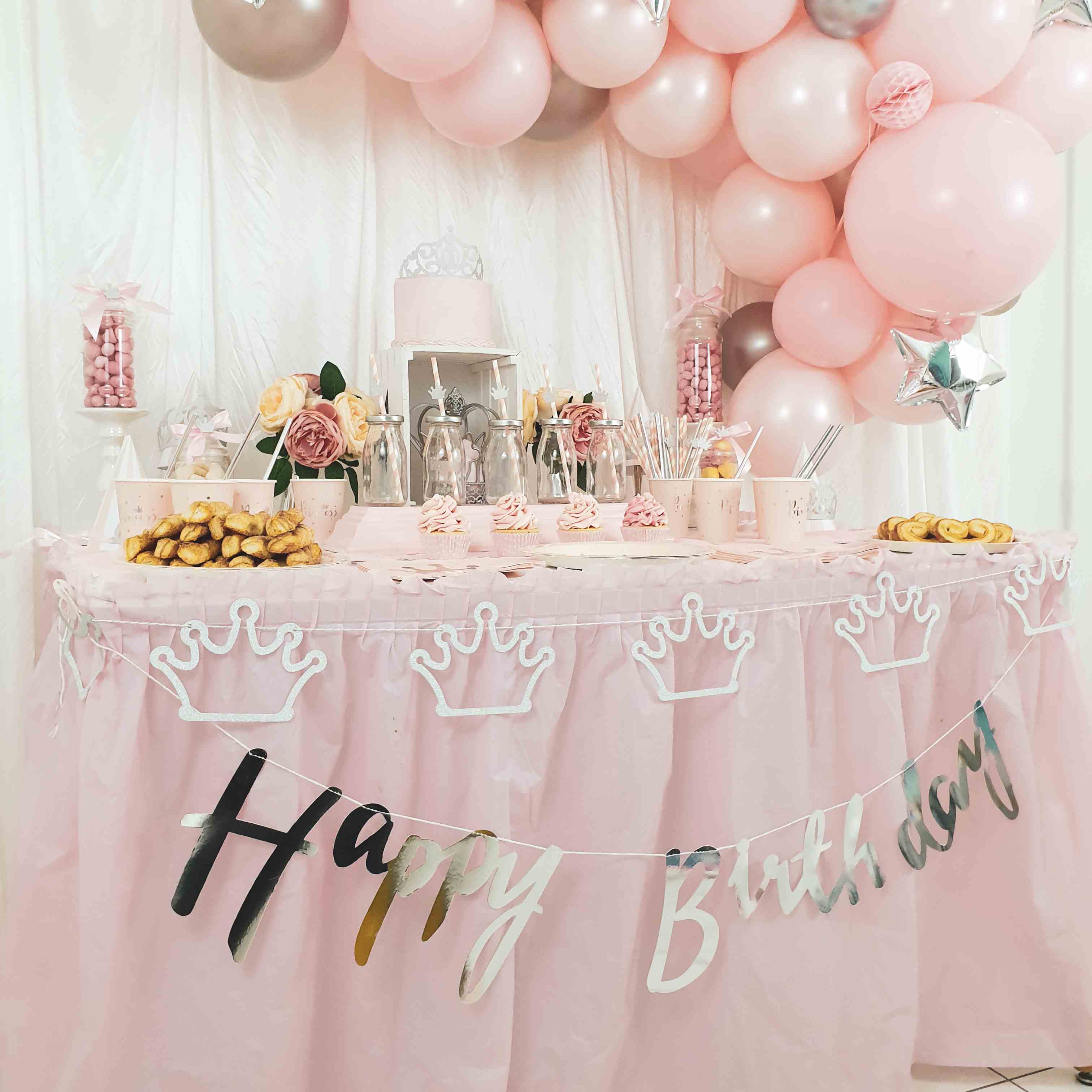 anniversaire princesse rose et argent pour petite fille