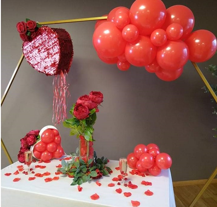 Ballon coeur blanc - Déco de mariage, saint valentin