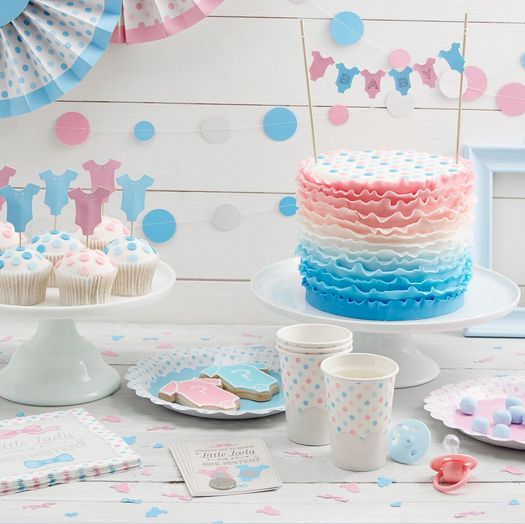 Baby Shower Jumeau Poussette Rose Bleu