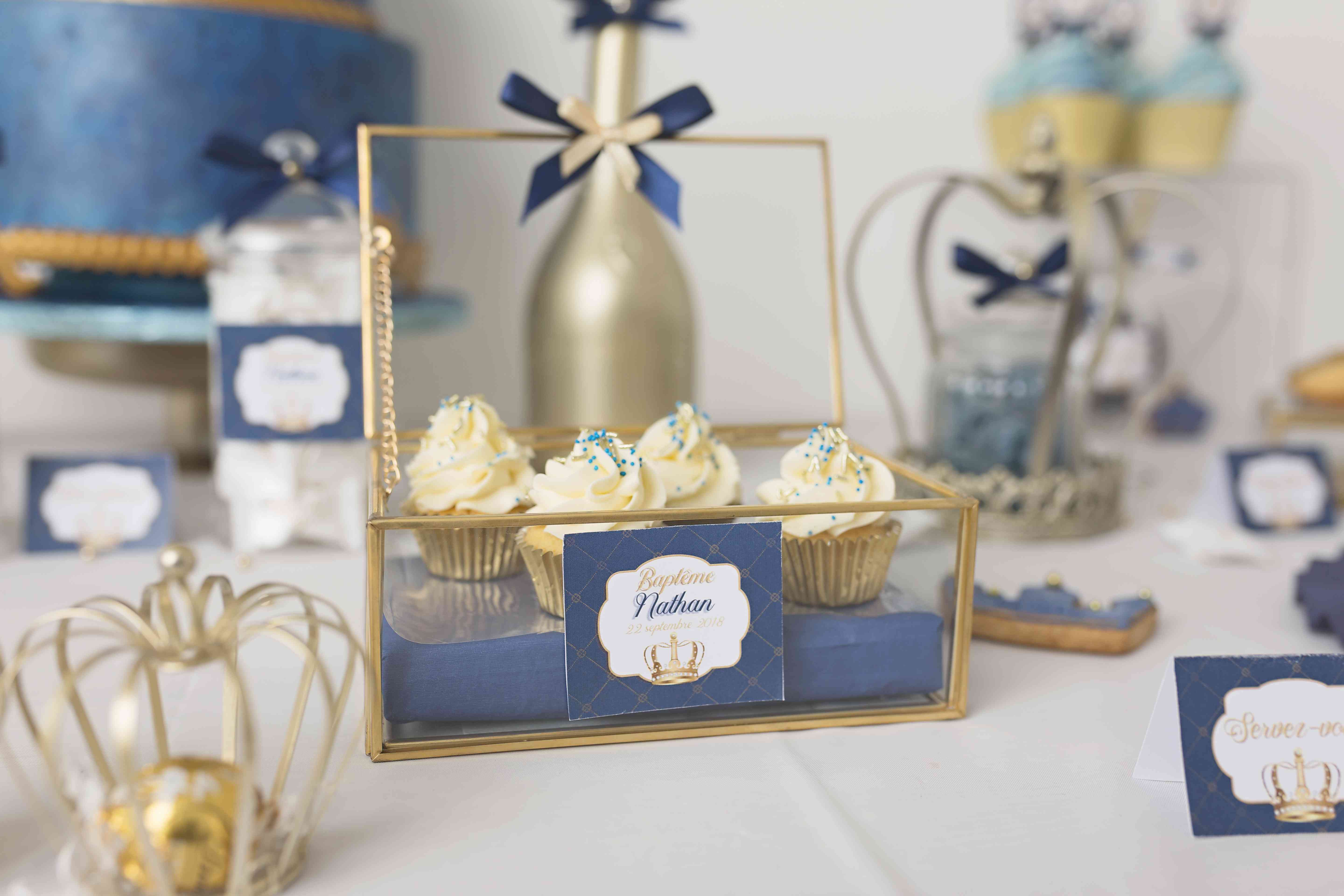Bapteme Royal Theme Princier Bleu Marine Et Dore Pour Nathan