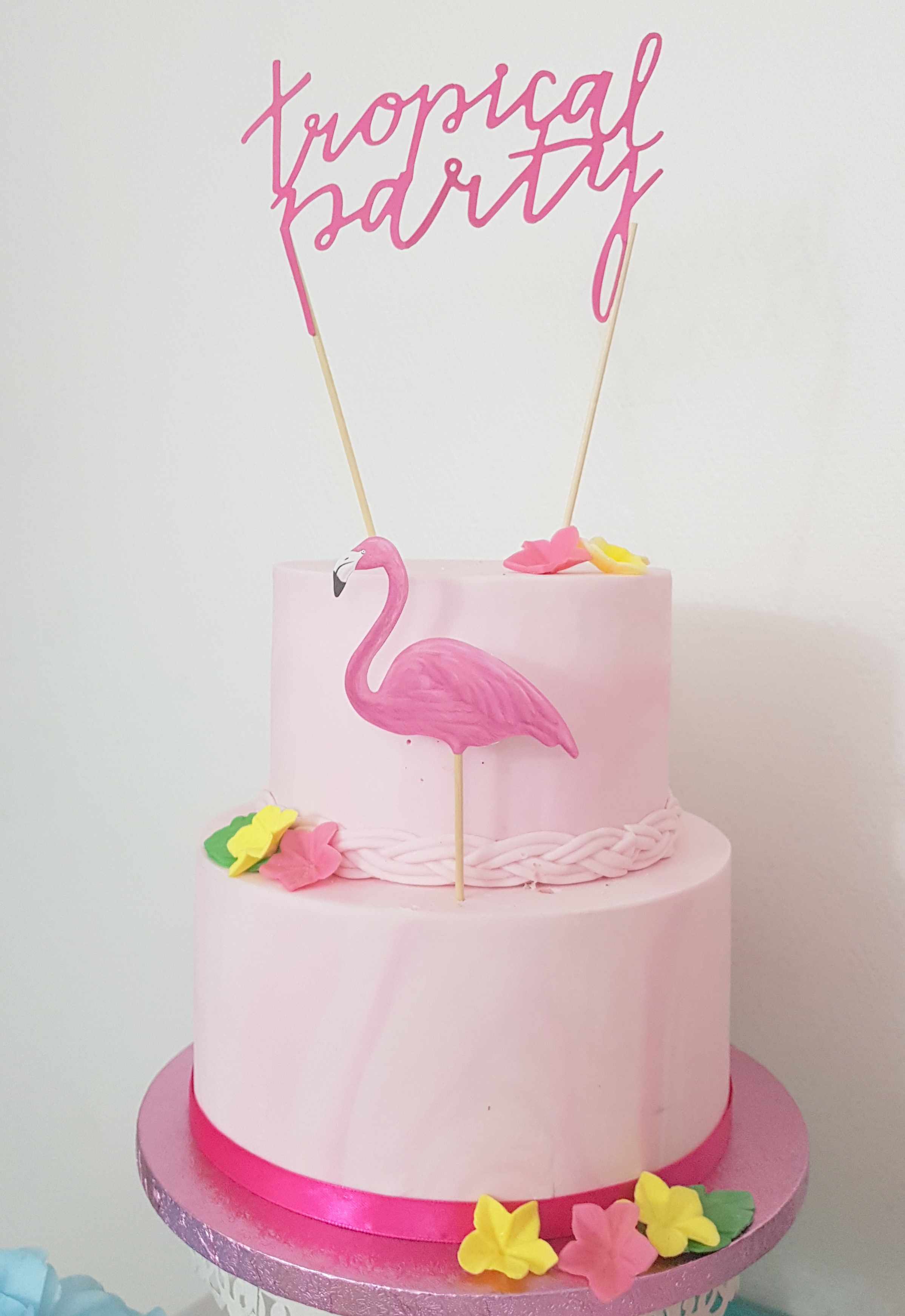 Anniversaire Flamant Rose Tropical