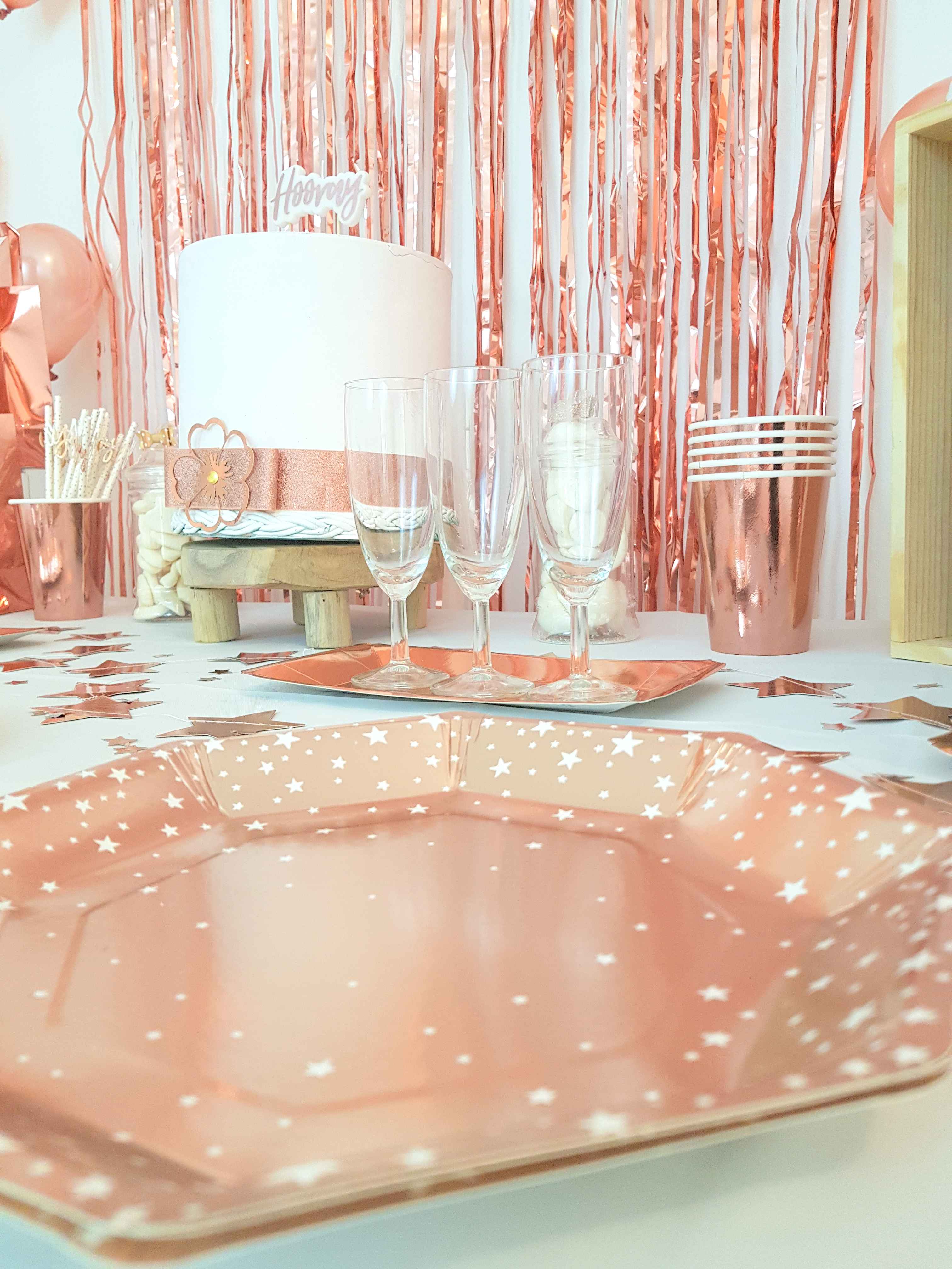 200 Confettis 25e Anniversaire Or Rose Et Argent - Grands 2,5 à 5,5 Cm, Décoration De Table Et Fête
