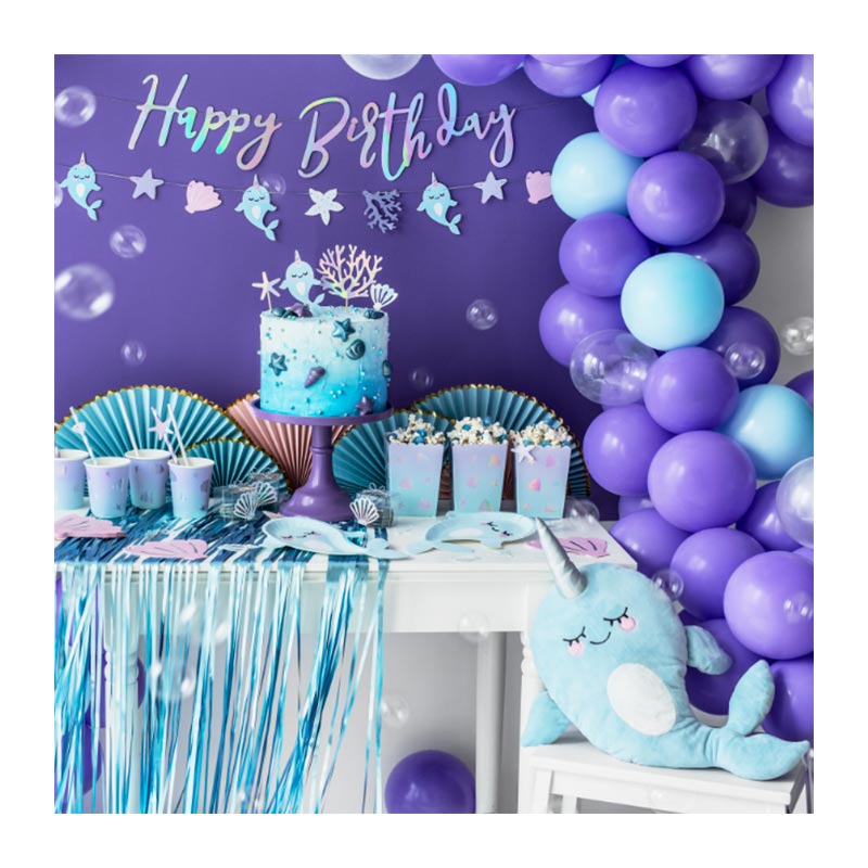 Décorations de fête d'anniversaire pour filles, bleu Industries celle,  double chiffres, banderole, ballons bleus, 10
