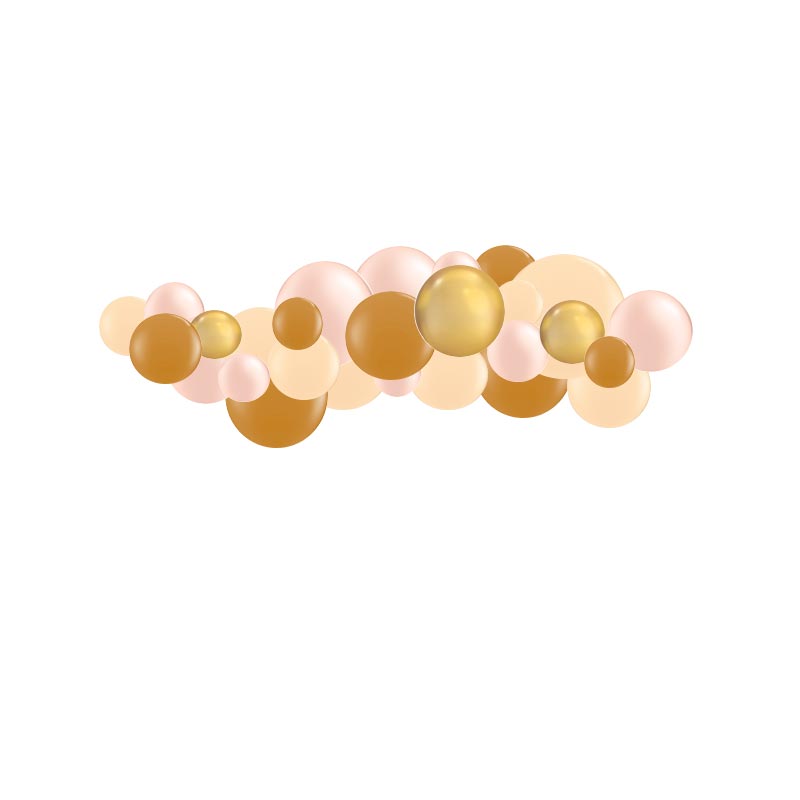 kit arche organique guirlande de ballons pêche marron doré