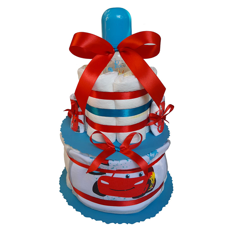 Gateau de couches Bébé garcon Thème Cars Pampers