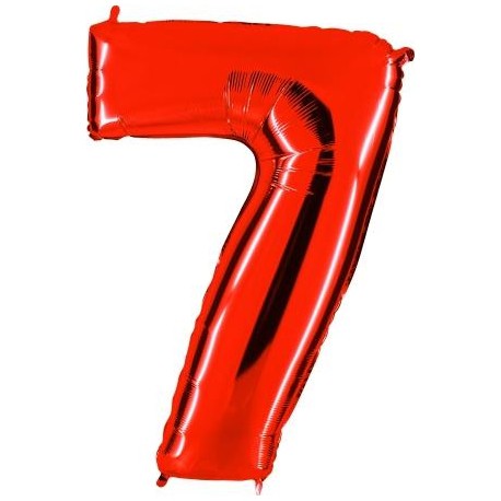 ballon alu géant chiffre numéro 7 rouge pour fêter anniversaire