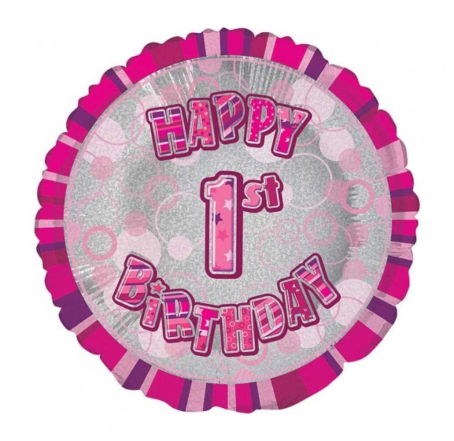 ballon chiffre un 1 an décoration rose gris anniversaire fille