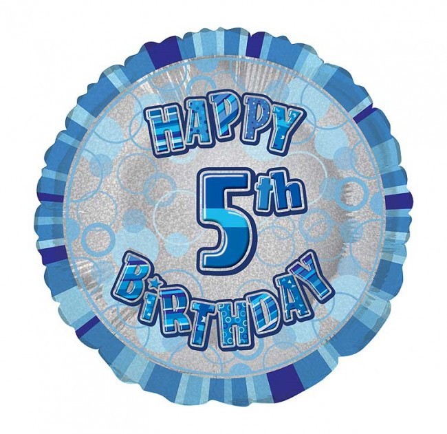 ballon chiffre cinq 5 décoration bleu gris anniversaire garçon
