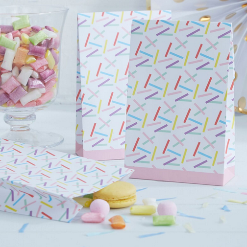 sachets cadeaux invités papier anniversaire thème confettis