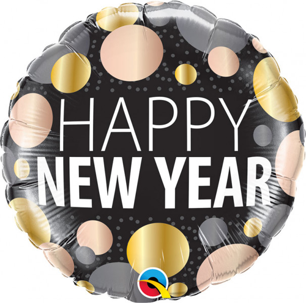 ballon alu Holographique Happy New Year nouvel an doré gold